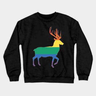 Rainbow Pride Flag Stag Silhouette Crewneck Sweatshirt